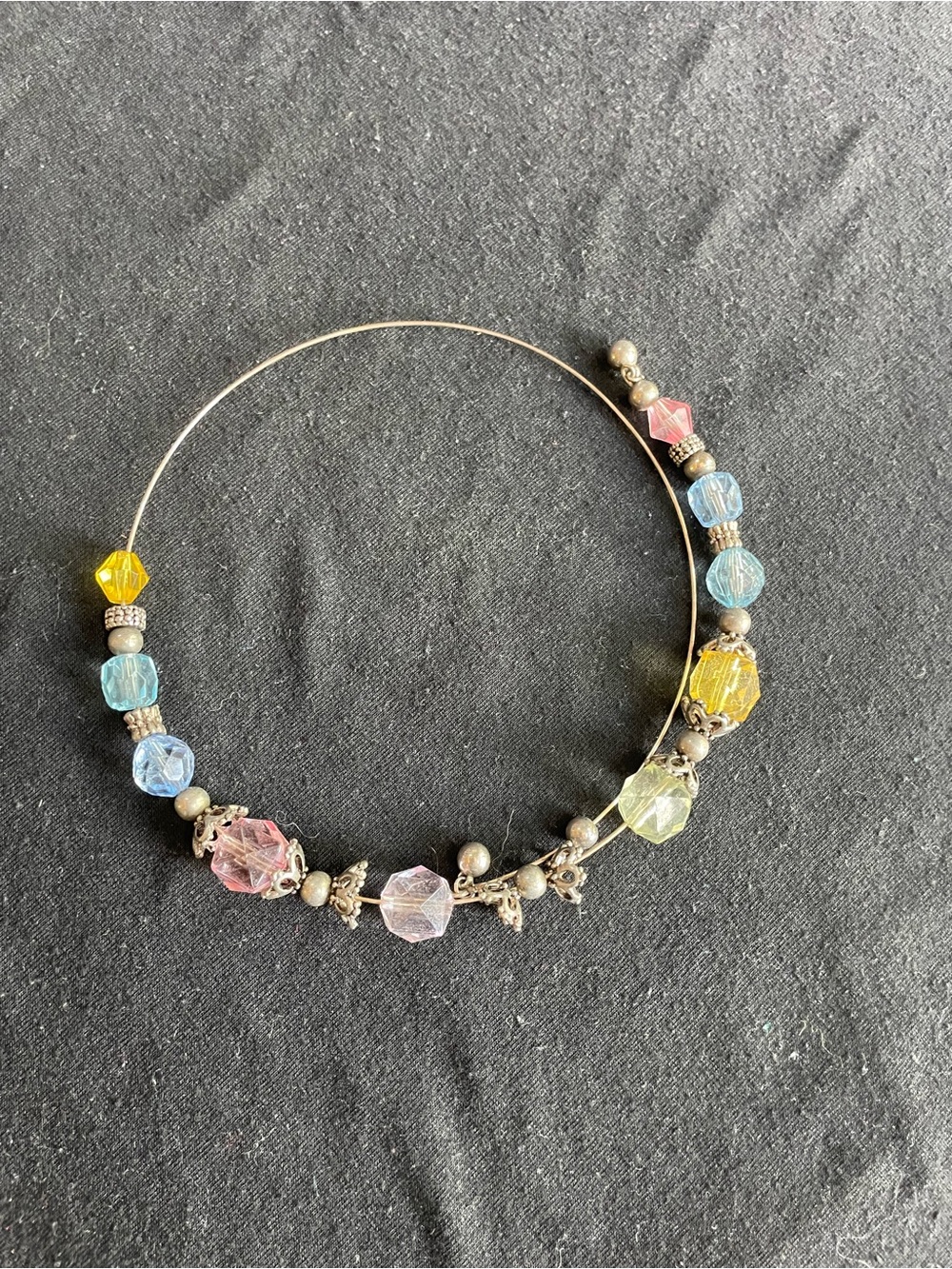 Multi-Color Beaded Women's Wire Necklace